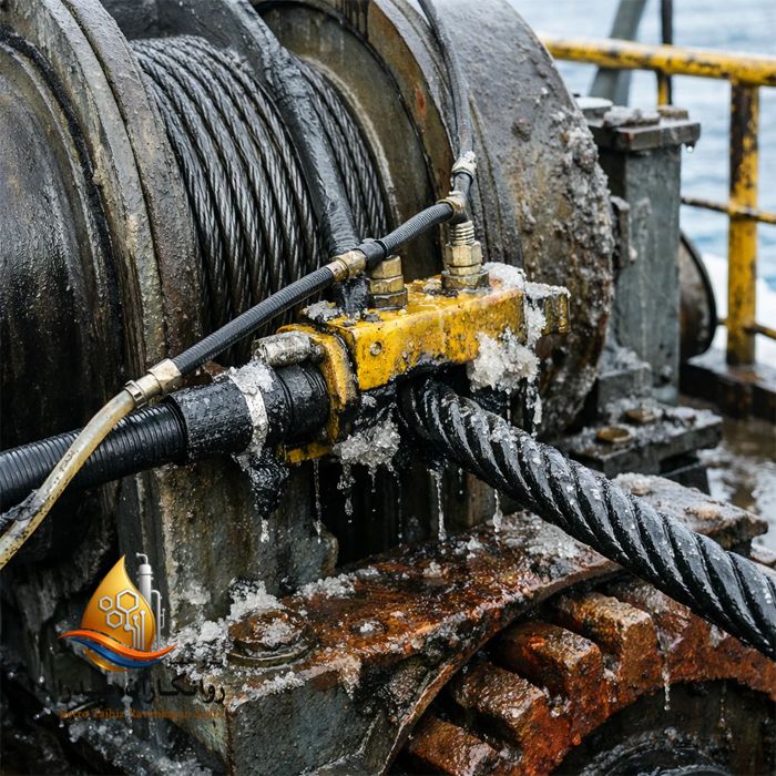 صحنه پایش وضعیت بدون انسان (نمونه گریس/نشانههای آب/ابزار IR و ارتعاش)